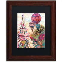 Trademark Fine Art "Ballons Sur Paris" Canvas Art by Natasha Wescoat, Black Matte, Wood Frame