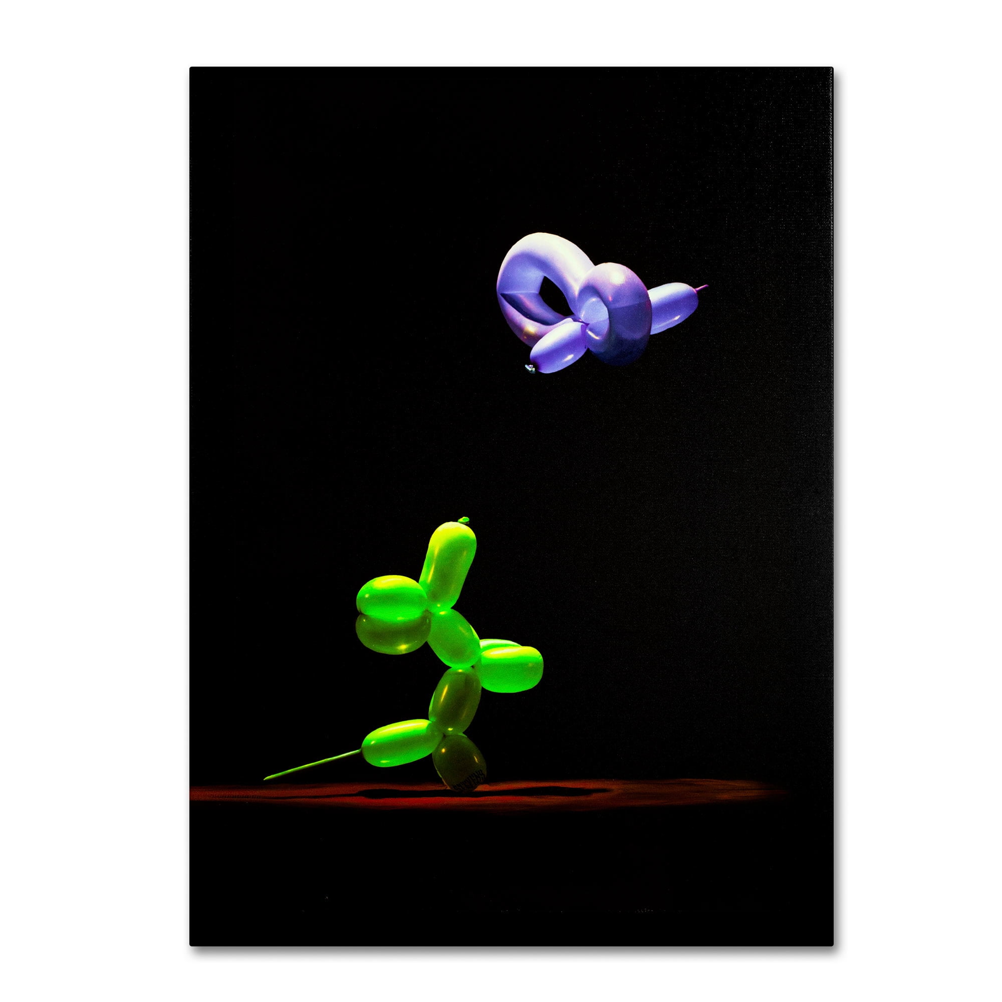 Trademark Fine Art "Balloon Puppy and Hummingbird" Canvas Art by Roderick Stevens