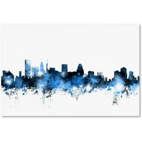 Trademark Fine Art "Baltimore MD Skyline White" Canvas Art by Michael Tompsett