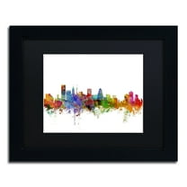 Trademark Fine Art 'Baltimore Maryland Skyline' Canvas Art by Michael Tompsett, Black Matte, Black Frame