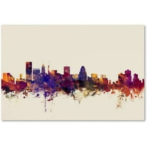 Trademark Fine Art "Baltimore Maryland Skyline" Canvas Art by Michael Tompsett