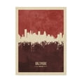 thumbnail image 1 of Trademark Fine Art 'Baltimore Maryland Skyline Red II' Canvas Art by Michael Tompsett, 1 of 4