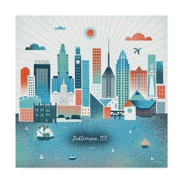 Trademark Fine Art 'Baltimore Skyline' Canvas Art by Michael Mullan