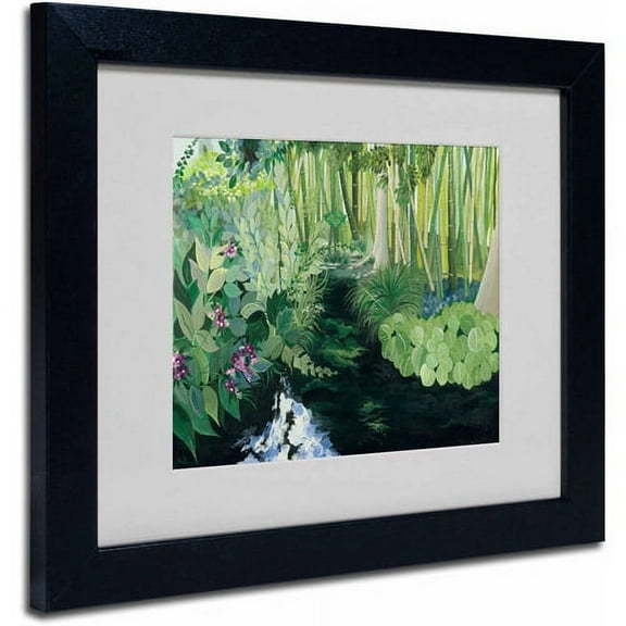 Trademark Fine Art "Bamboo Garden" Canvas Art by Anonymous, Black Frame