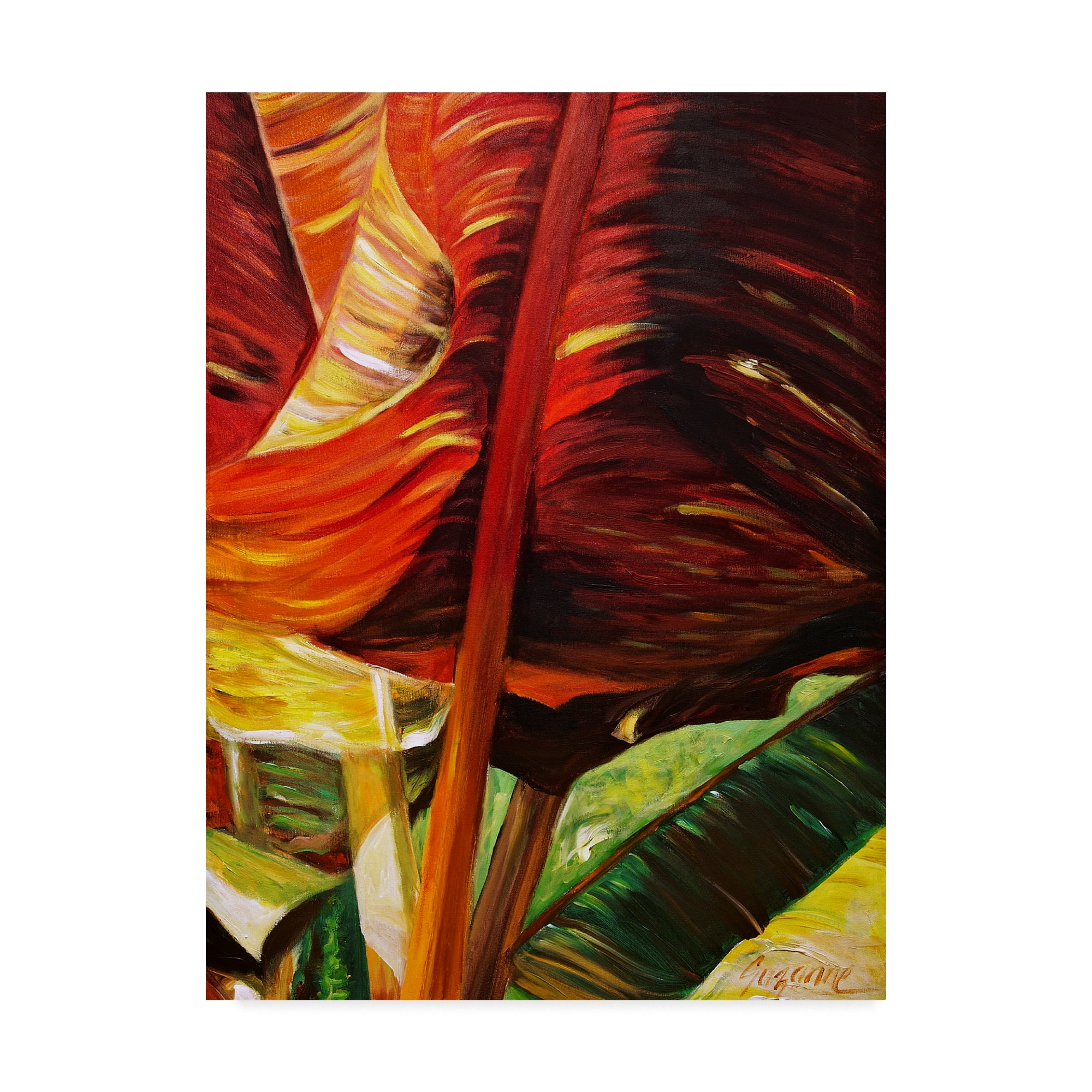 Large Red and Orange Floral Canvas Art, 24 x 32