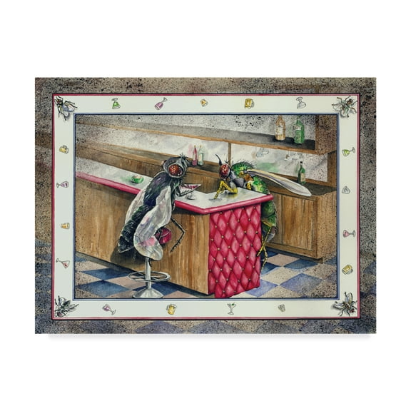 Trademark Fine Art 'Bar Flies' Canvas Art by Charlsie Kelly