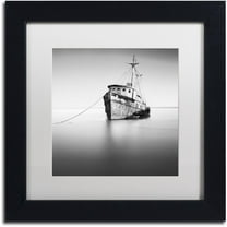 Trademark Fine Art "Barco Hundido" Canvas Art by Moises Levy White Matte, Black Frame