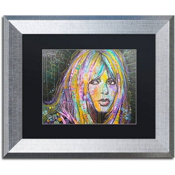 Trademark Fine Art "Bardot1" Canvas Art by Dean Russo, Black Matte, Silver Frame