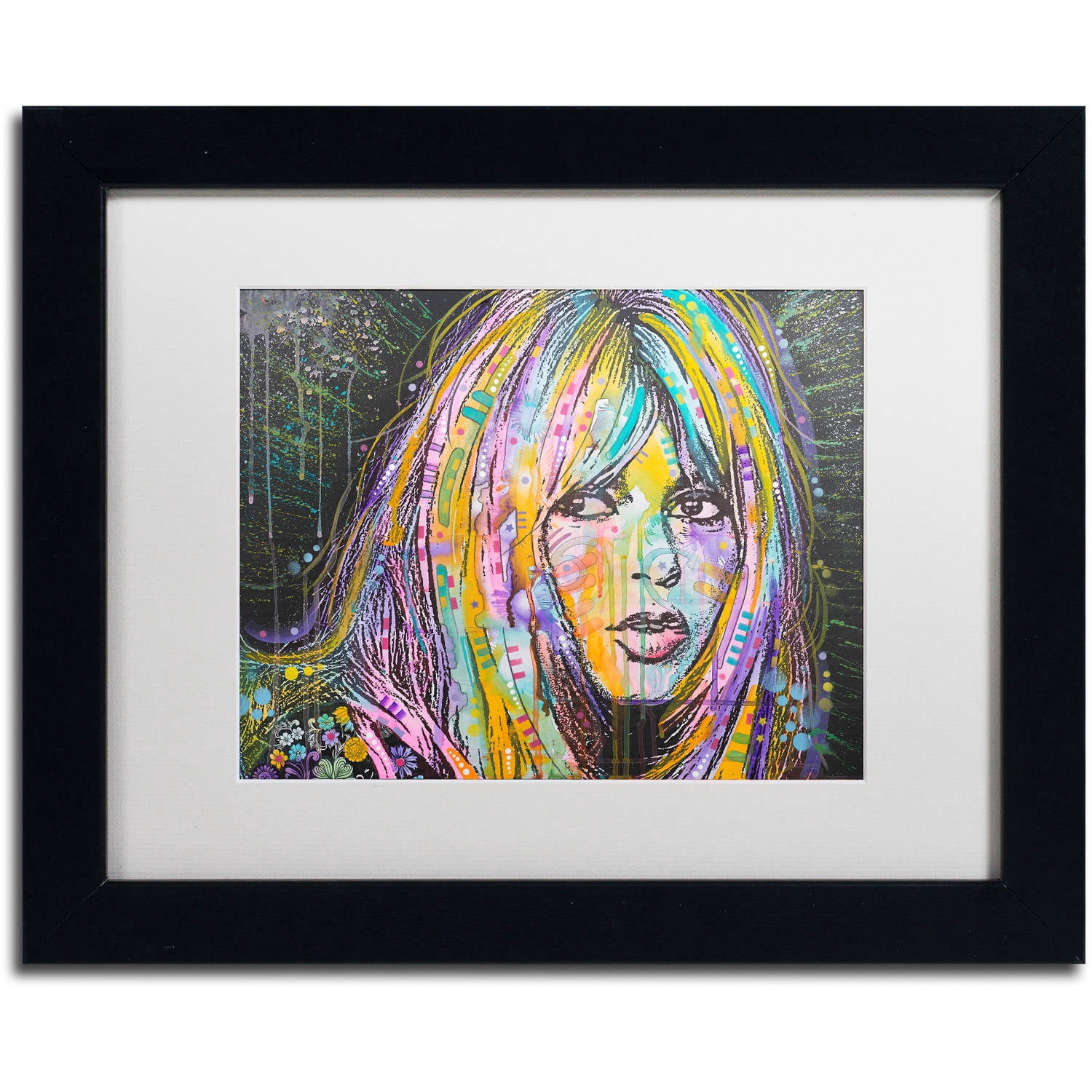 Trademark Fine Art "Bardot1" Canvas Art by Dean Russo, White Matte, Black Frame