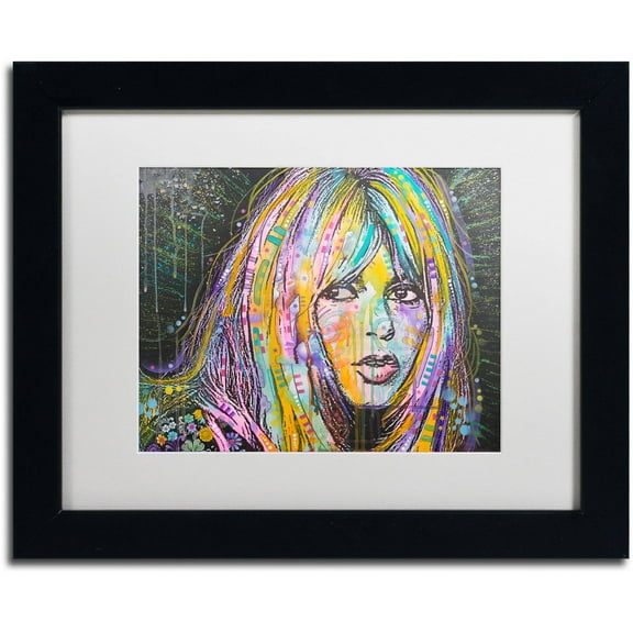 Trademark Fine Art "Bardot1" Canvas Art by Dean Russo, White Matte, Black Frame