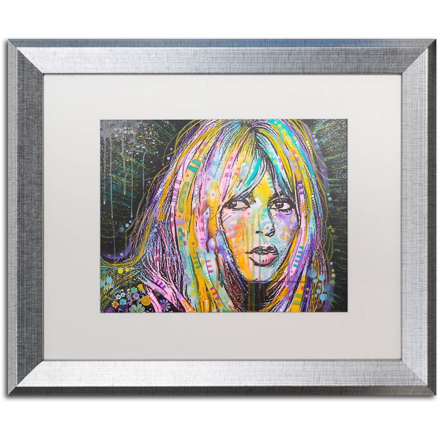 Trademark Fine Art "Bardot1" Canvas Art by Dean Russo, White Matte, Silver Frame