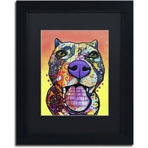 Trademark Fine Art "Bark Don't Bite" Canvas Art by Dean Russo, Black Matte, Black Frame