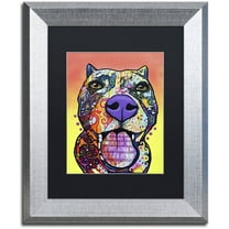 Trademark Fine Art "Bark Don't Bite" Canvas Art by Dean Russo, Black Matte, Silver Frame