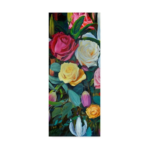 Trademark Fine Art 'Baroque Flower Triptych II' Canvas Art by Sandra Iafrate