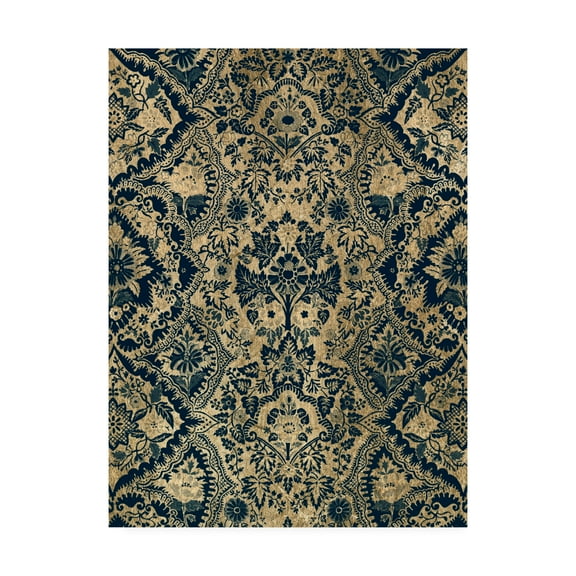 Trademark Fine Art 'Baroque Tapestry in Aged Indigo I' Canvas Art by Vision Studio