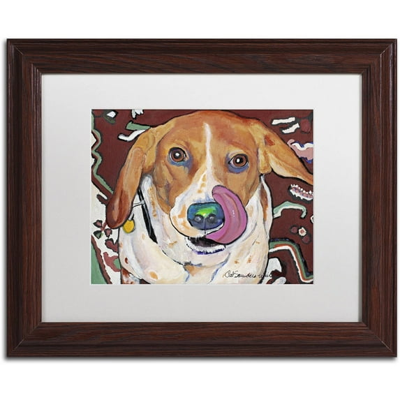 Trademark Fine Art "Bart" Canvas Art by Pat Saunders-White, White Matte, Wood Frame