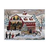 Trademark Fine Art 'Bartleys Christmas Barn ' Canvas Art by Cheryl Bartley