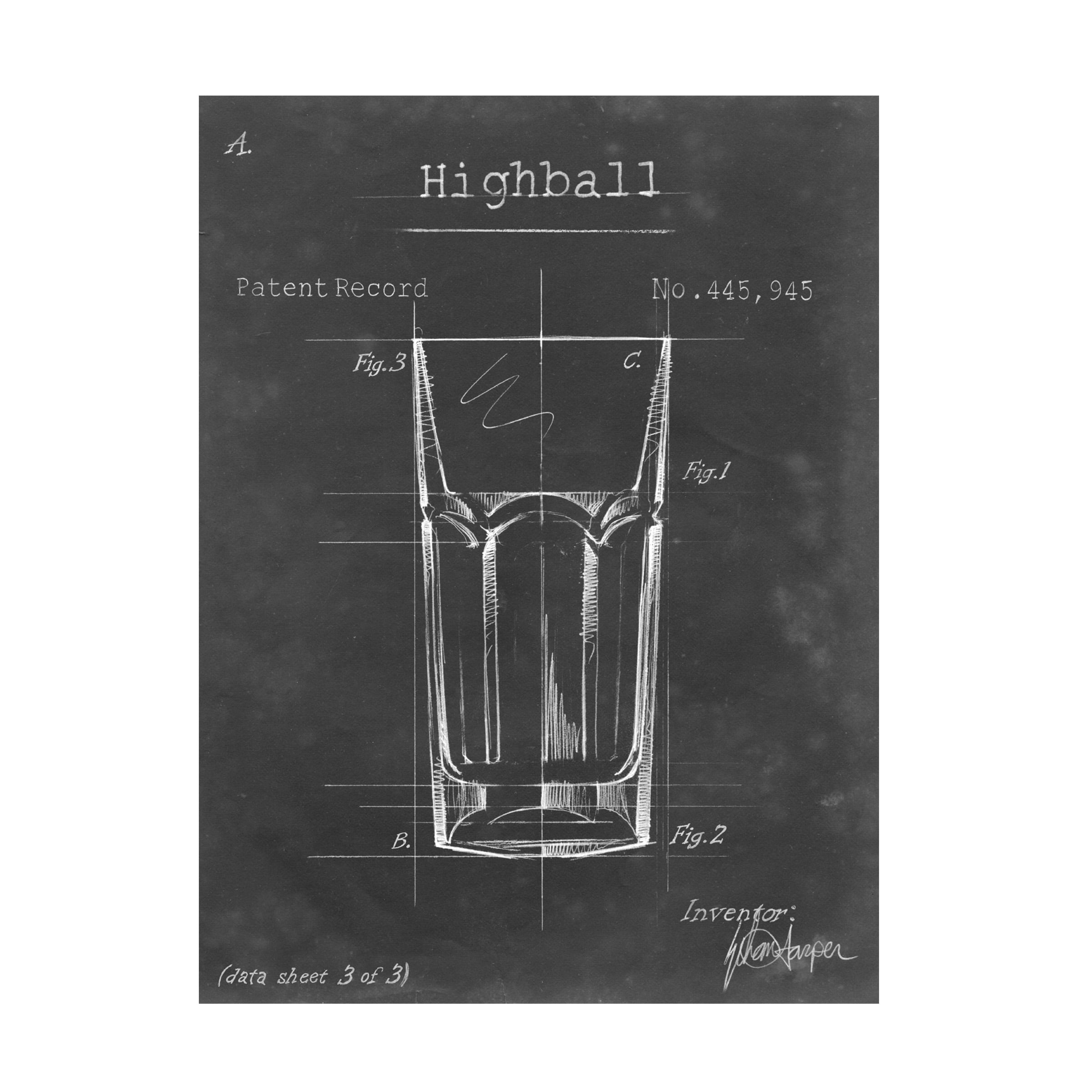 Trademark Fine Art Ethan Harper Barware Blueprint Ii Canvas Wall Art - 24x32