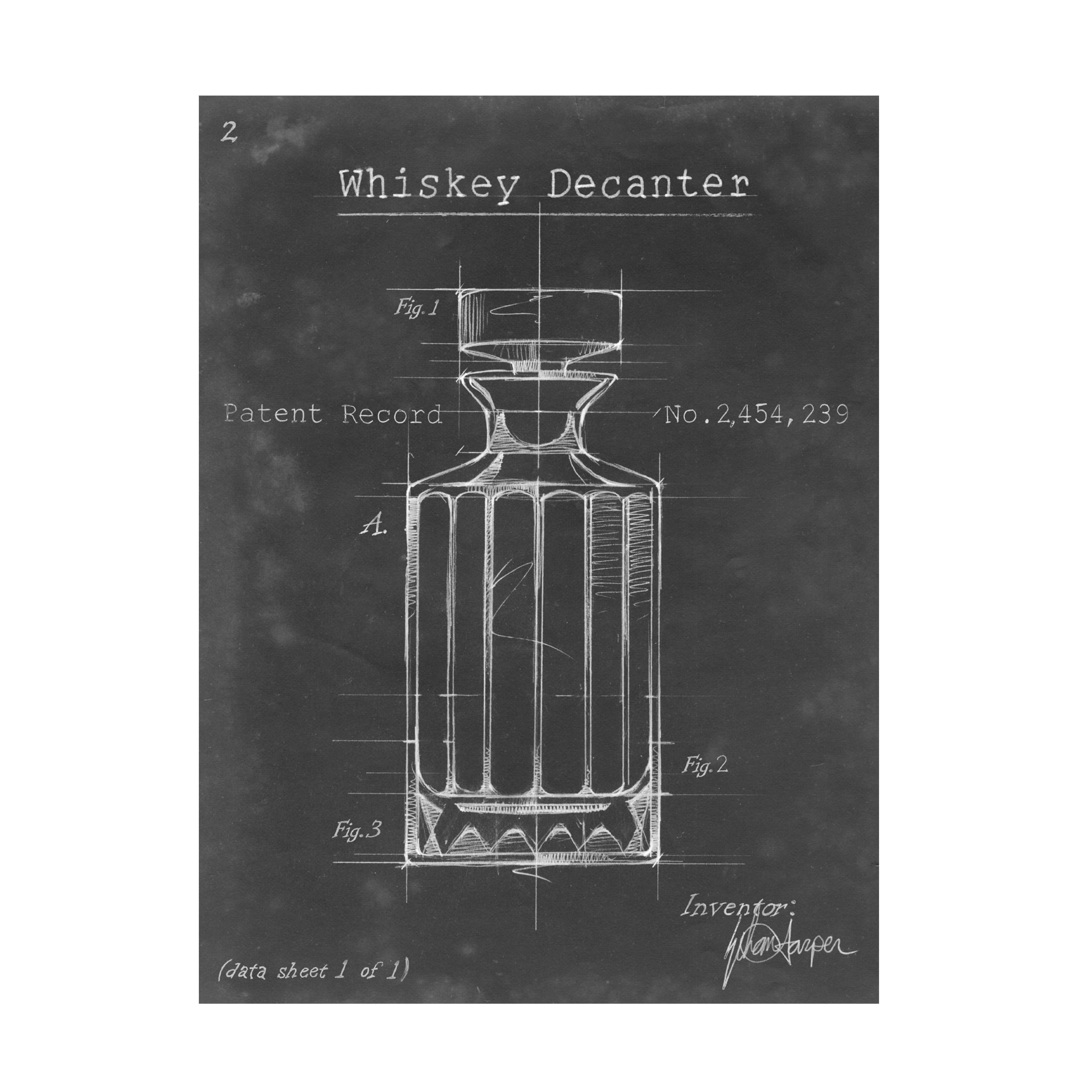 Trademark Fine Art Ethan Harper Barware Blueprint Vii Canvas Wall Art - 35x47