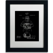 Trademark Fine Art "Baseball Glove Patent 1905 Black" Canvas Art by Claire Doherty, White Matte, Black Frame