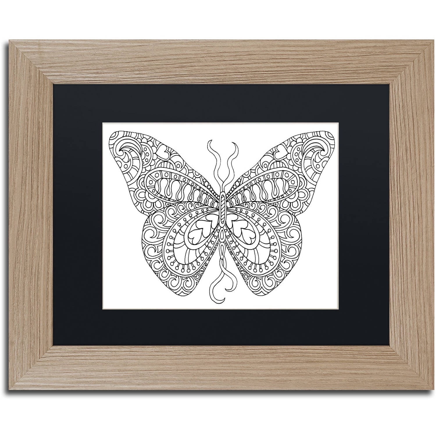 Trademark Fine Art "Bashful Garden Butterfly" Canvas Art by Kathy G. Ahrens, Black Matte, Birch Frame