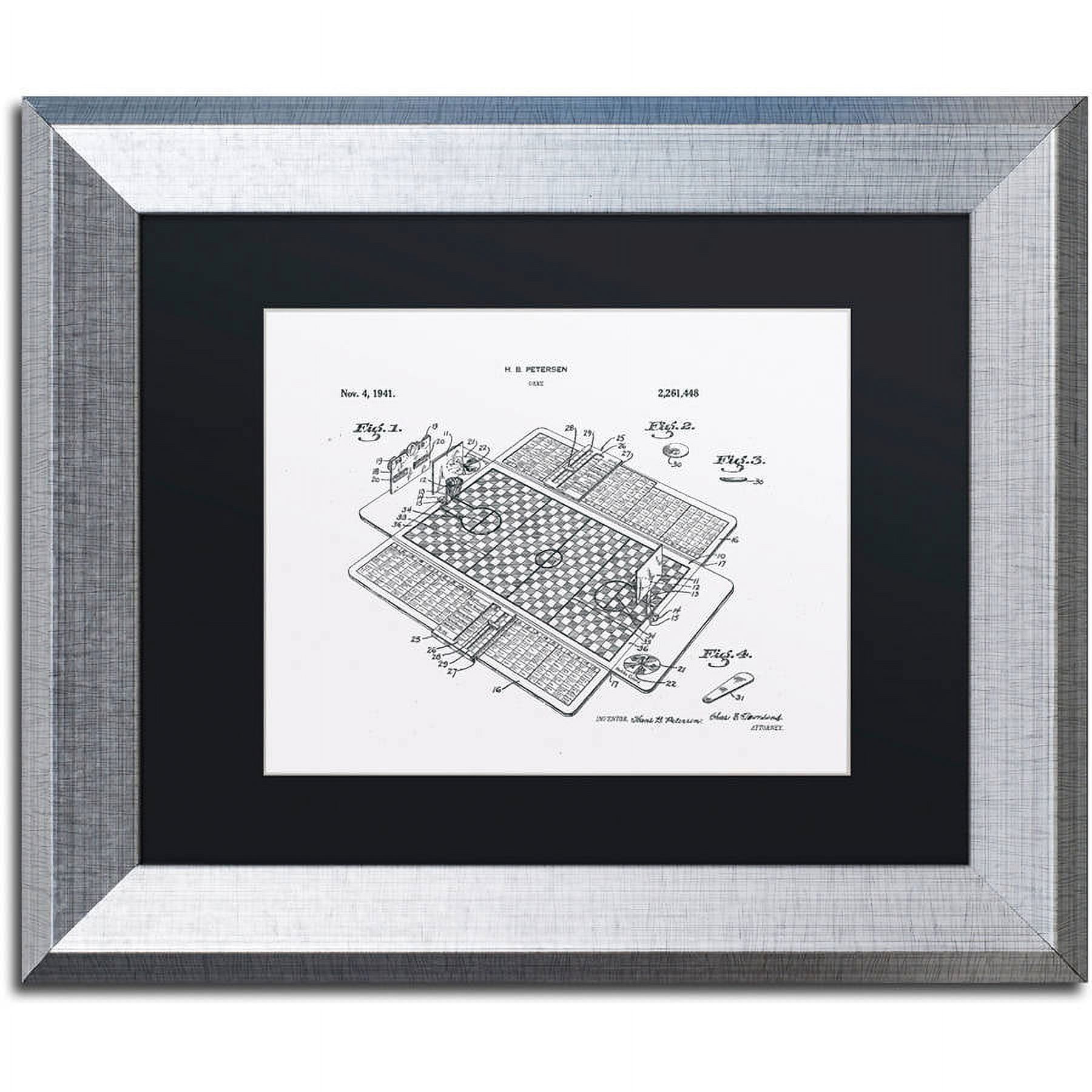 Basketball Court Patent Print with Silver Acrylic Frame