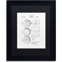 Trademark Fine Art "Basketball Patent 1929 White" Canvas Art by Claire Doherty, Black Matte, Black Frame