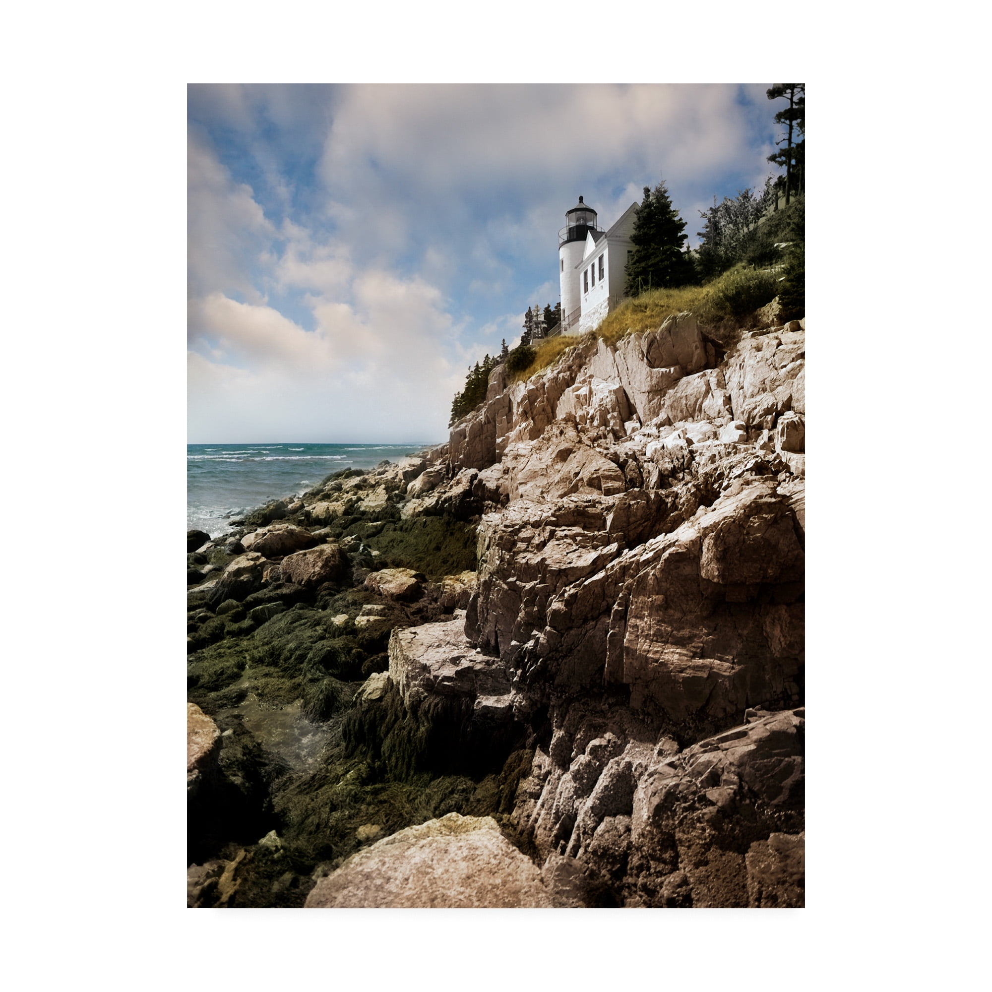 Trademark Fine Art 'Bass Harbor Head Lighthouse And Foothill' Canvas Art by Monte Nagler