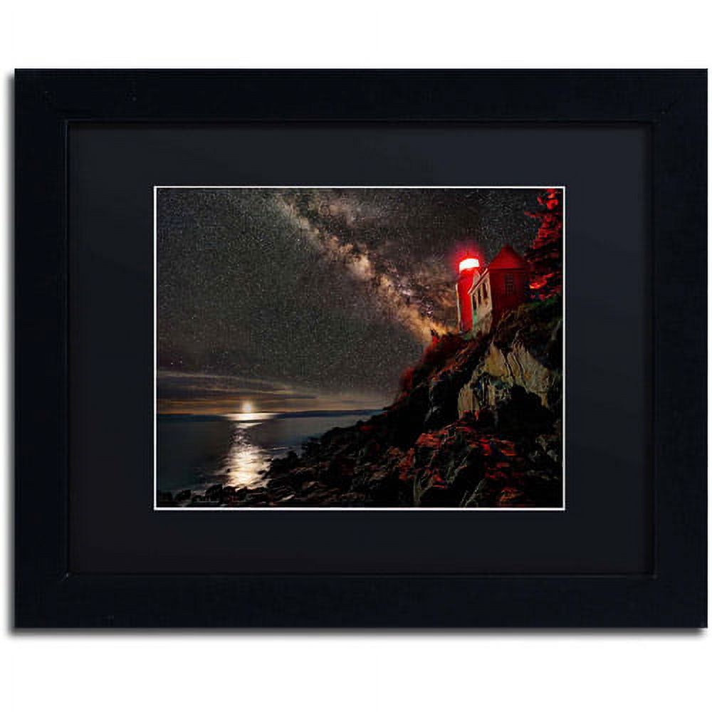 Trademark Fine Art "Bass Harbor Lighthouse - Acadia National Park - Maine" Canvas Art by David Ayash, Black Matte, Black Frame