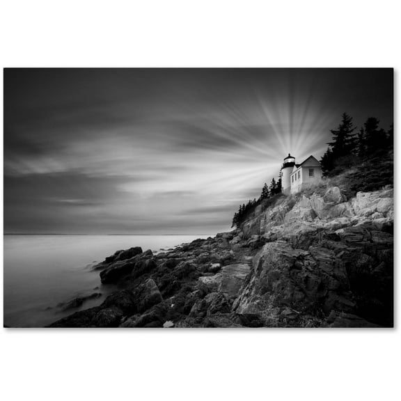 Trademark Fine Art "Bass Harbor Lighthouse" Canvas Art by Moises Levy