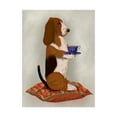 thumbnail image 1 of Trademark Fine Art 'Basset Hound Taking Tea' Canvas Art by Fab Funky, 1 of 1