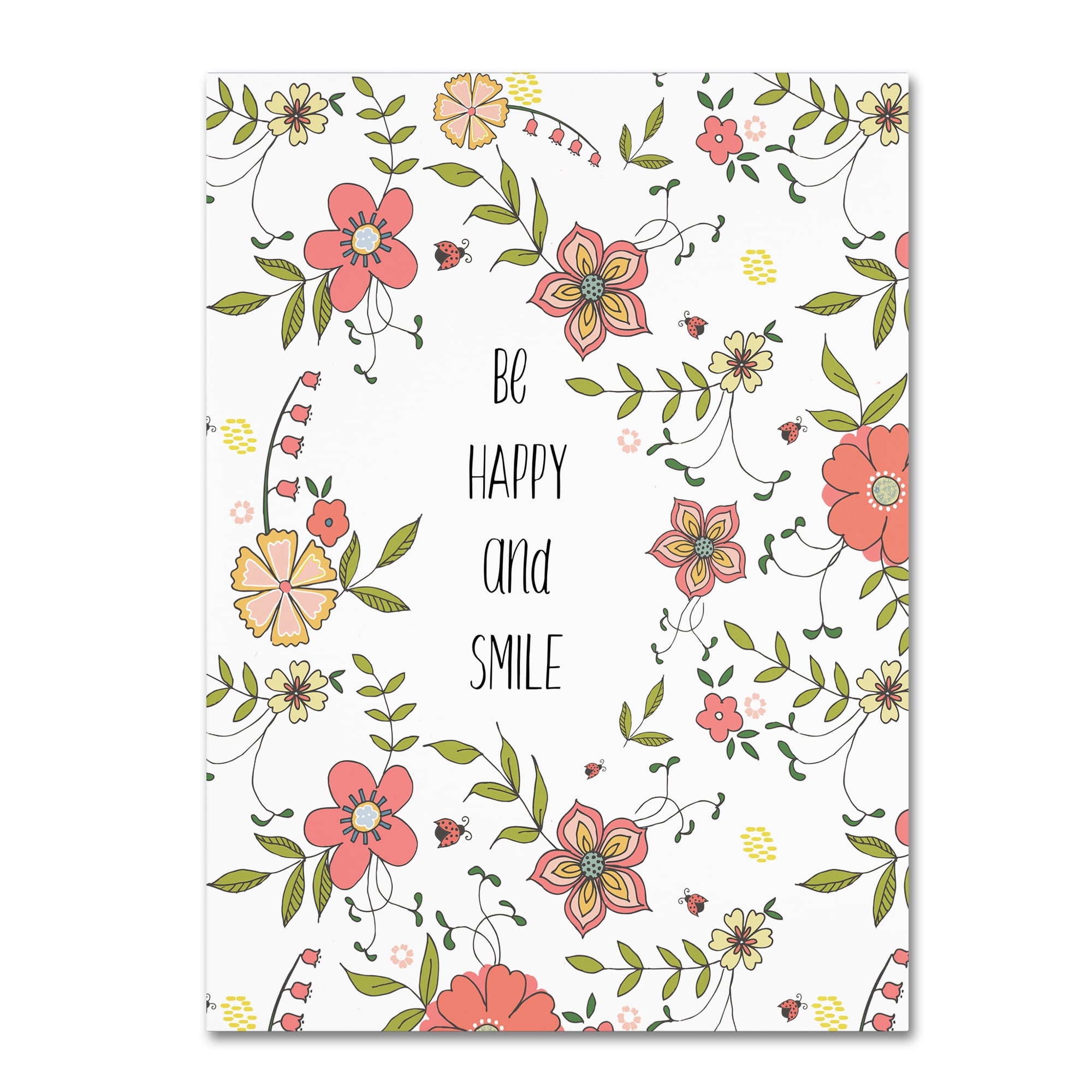 Trademark Fine Art 'Be Happy And Smile' Canvas Art by Jyotsna Warikoo