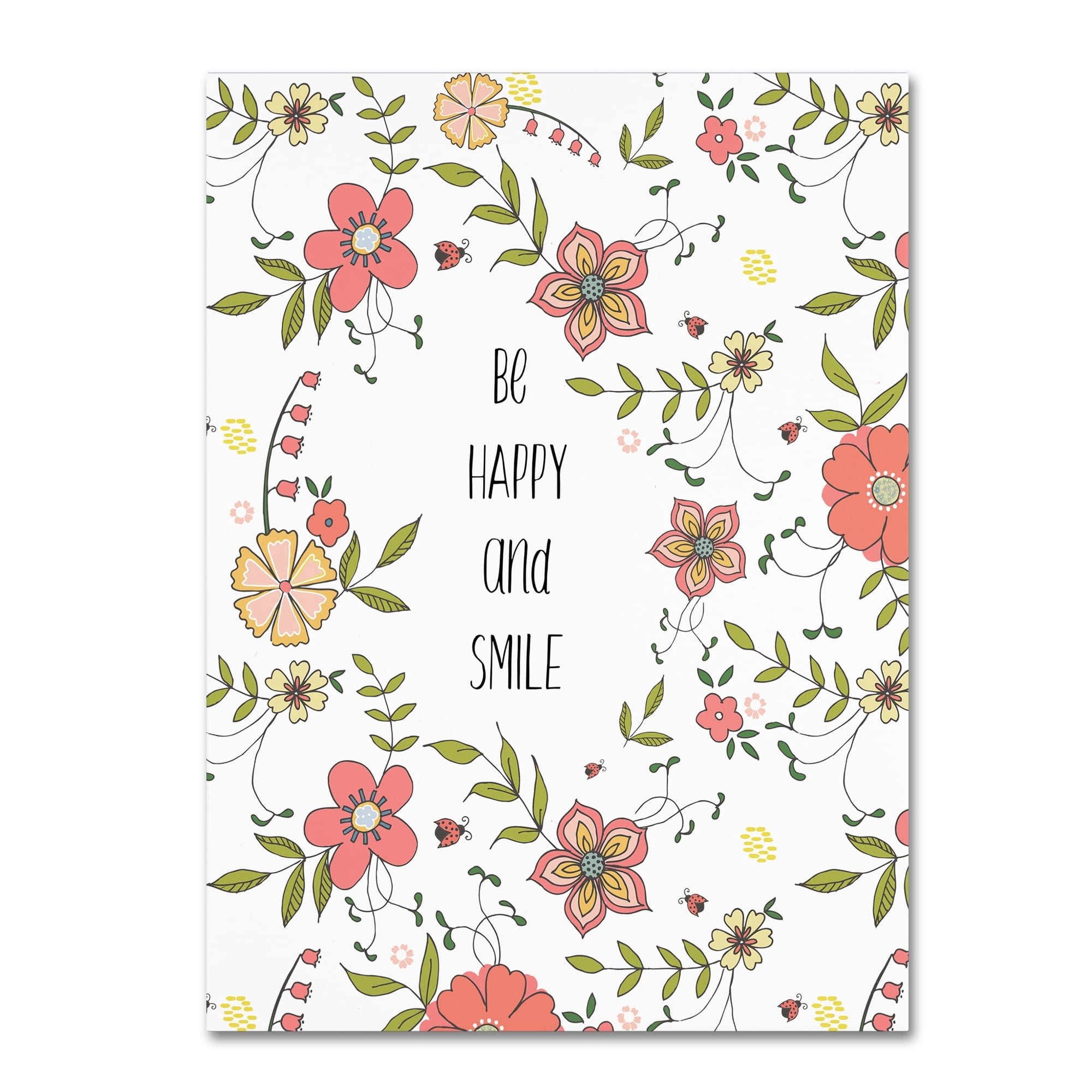 Trademark Fine Art 'Be Happy And Smile' Canvas Art by Jyotsna Warikoo