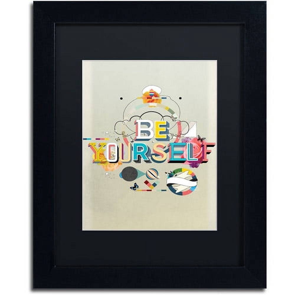 Trademark Fine Art "Be Yourself" Canvas Art by Kavan & Co Black Matte, Black Frame