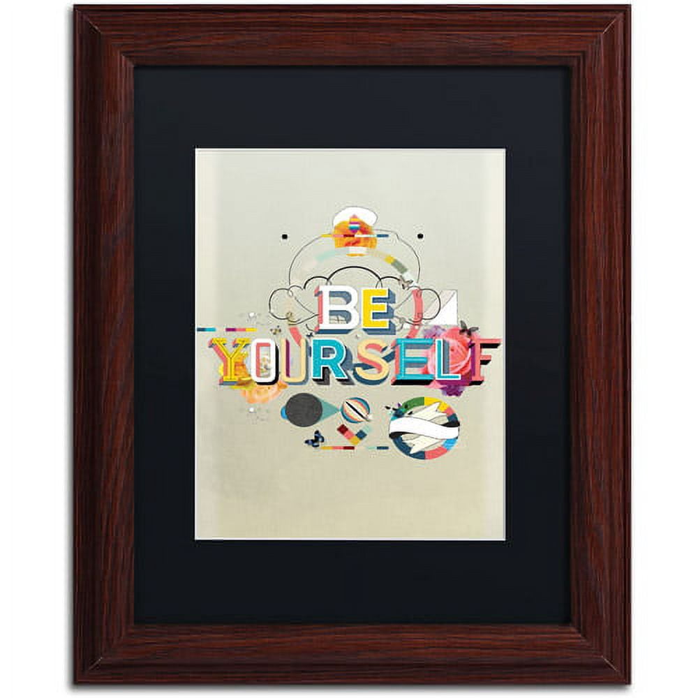 Trademark Fine Art "Be Yourself" Canvas Art by Kavan & Co Black Matte, Wood Frame