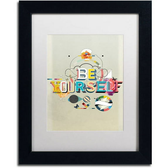 Trademark Fine Art "Be Yourself" Canvas Art by Kavan & Co White Matte, Black Frame
