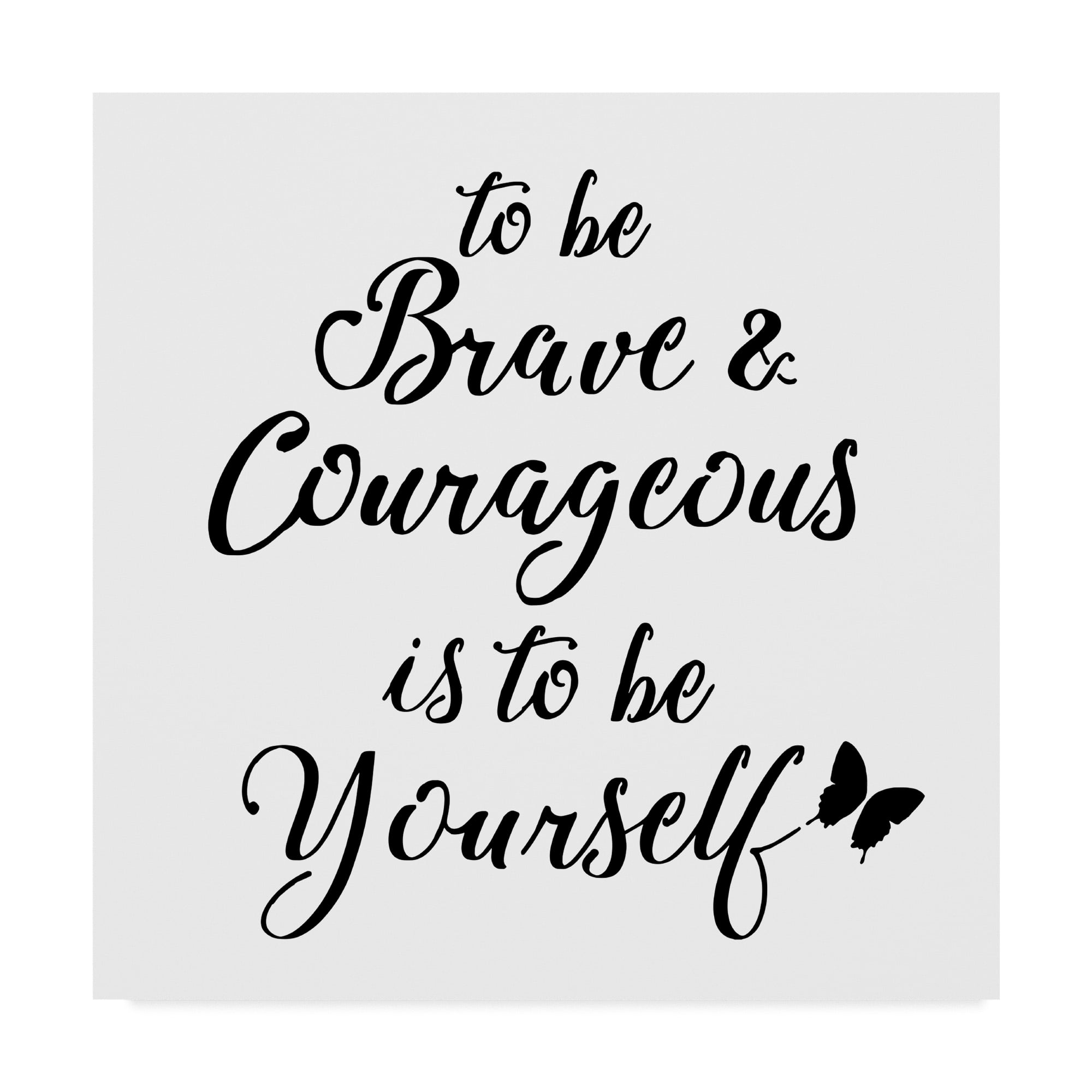 Be Yourself Black and White Square Canvas Art