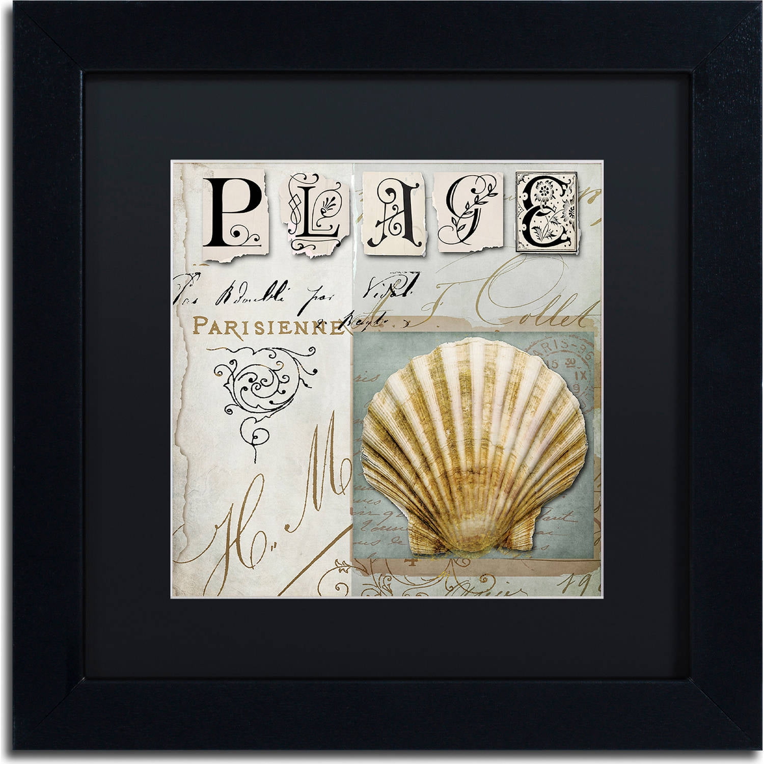 Trademark Fine Art "Beach Book I" Canvas Art by Color Bakery, Black Matte, Black Frame