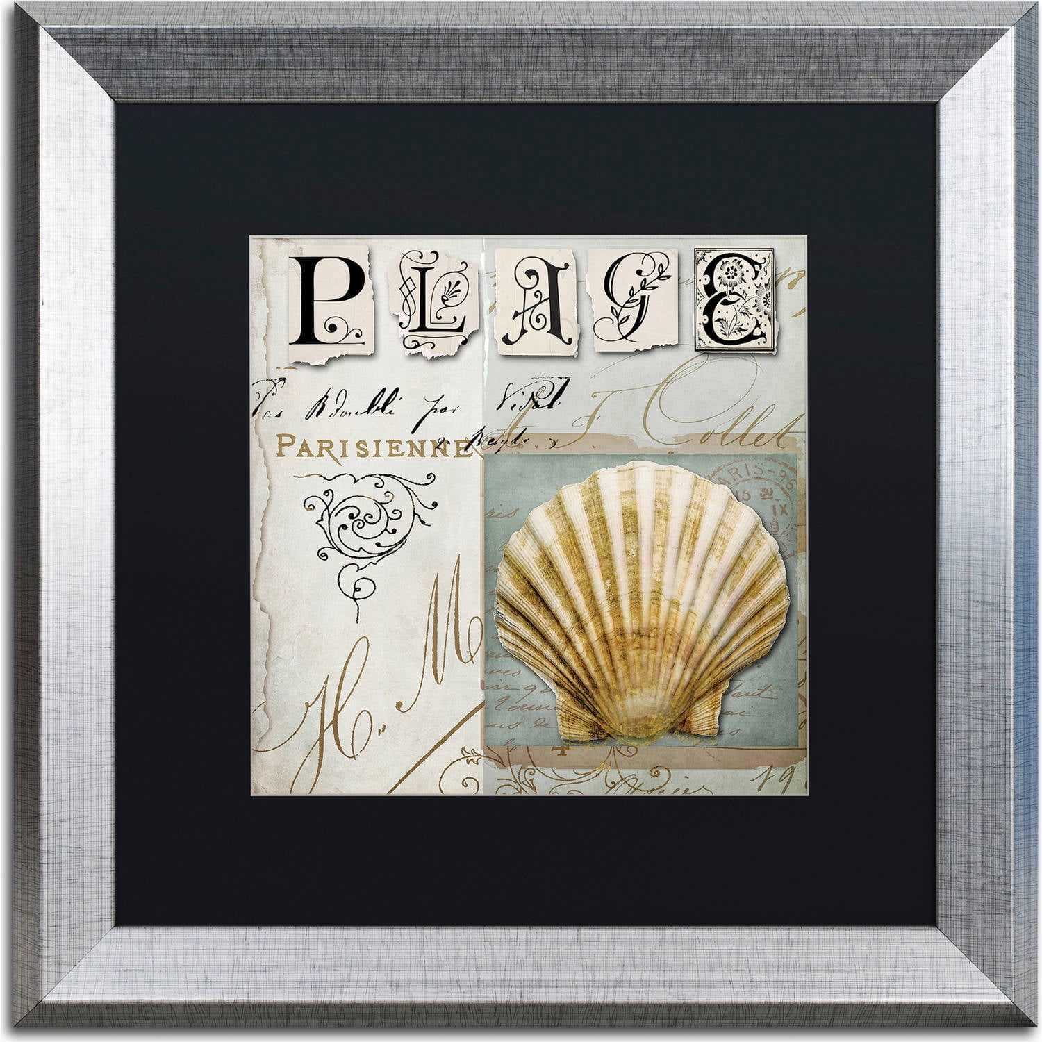 Trademark Fine Art "Beach Book I" Canvas Art by Color Bakery, Black Matte, Silver Frame