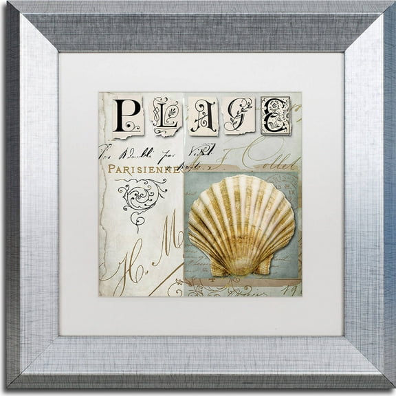 Trademark Fine Art "Beach Book I" Canvas Art by Color Bakery, White Matte, Silver Frame
