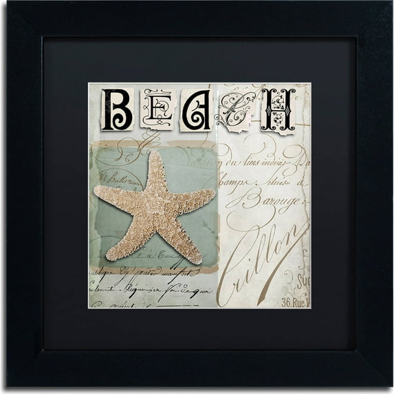 Trademark Fine Art "Beach Book II" Canvas Art by Color Bakery, Black Matte, Black Frame
