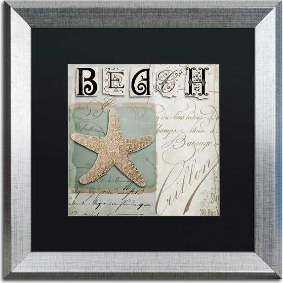 Trademark Fine Art "Beach Book II" Canvas Art by Color Bakery, Black Matte, Silver Frame
