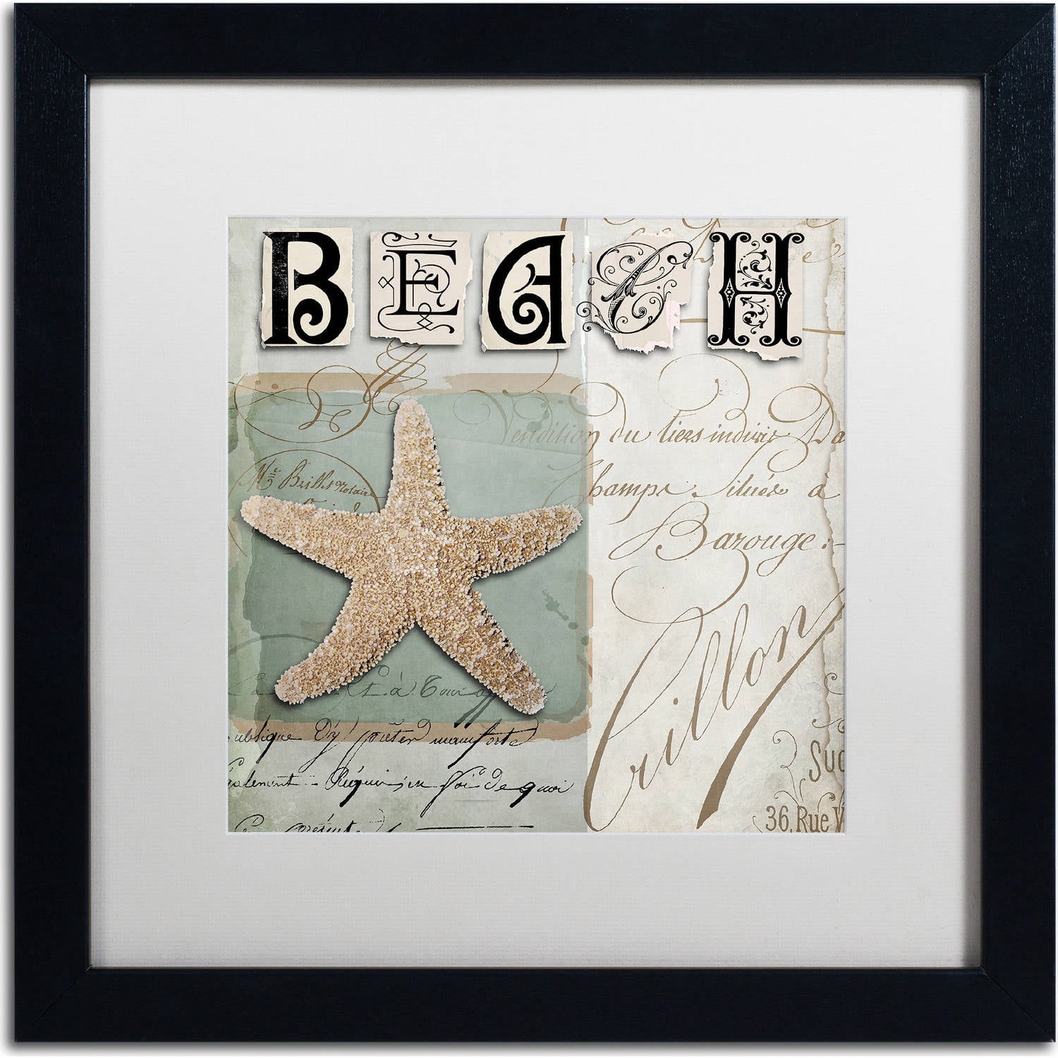 Trademark Fine Art "Beach Book II" Canvas Art by Color Bakery, White Matte, Black Frame
