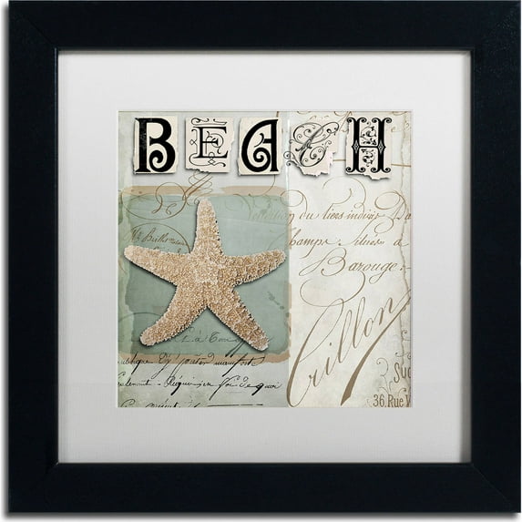 Trademark Fine Art "Beach Book II" Canvas Art by Color Bakery, White Matte, Black Frame