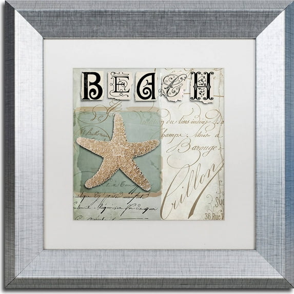 Trademark Fine Art "Beach Book II" Canvas Art by Color Bakery, White Matte, Silver Frame
