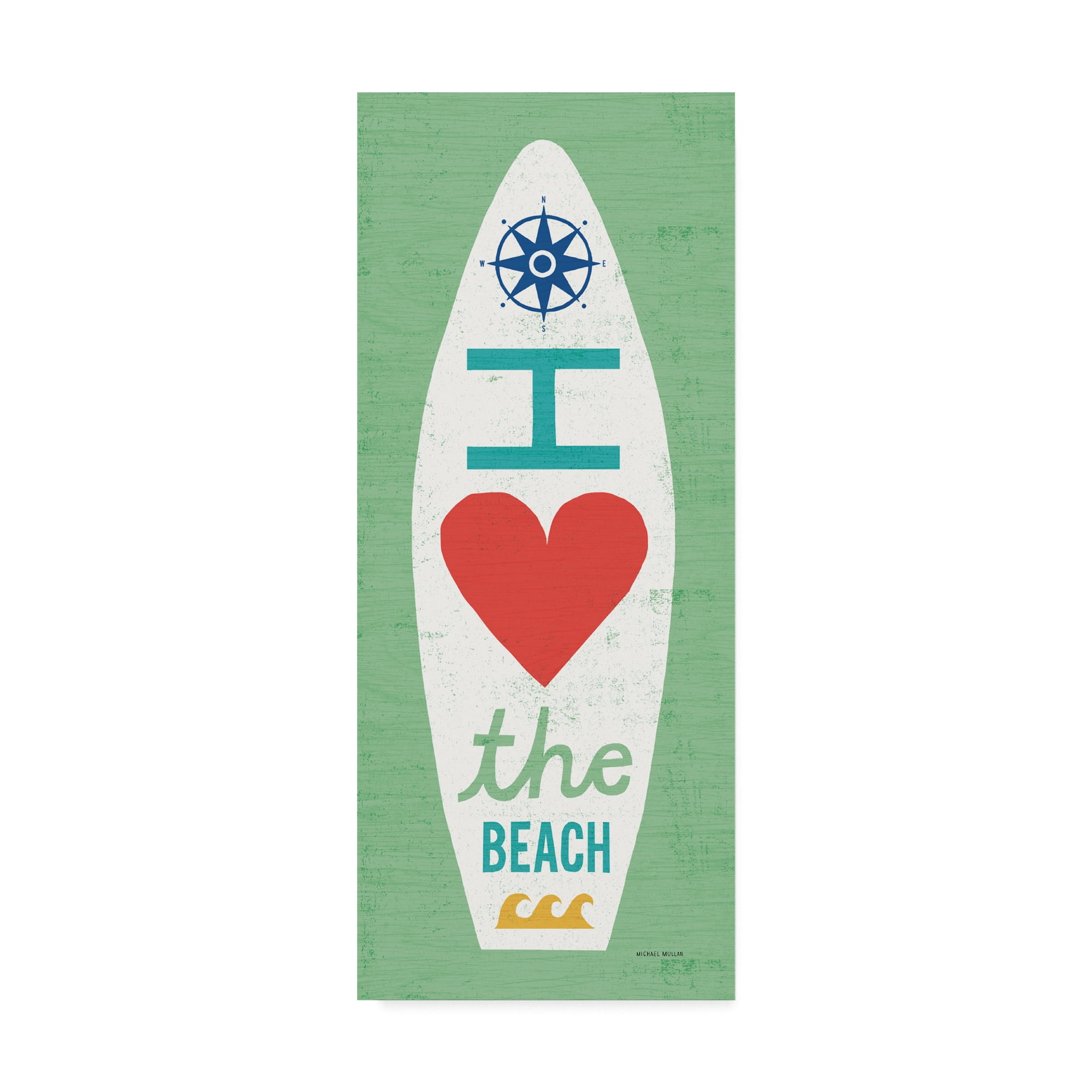 Trademark Fine Art 'Beach Bums Surf Board II' Canvas Art by Michael Mullan