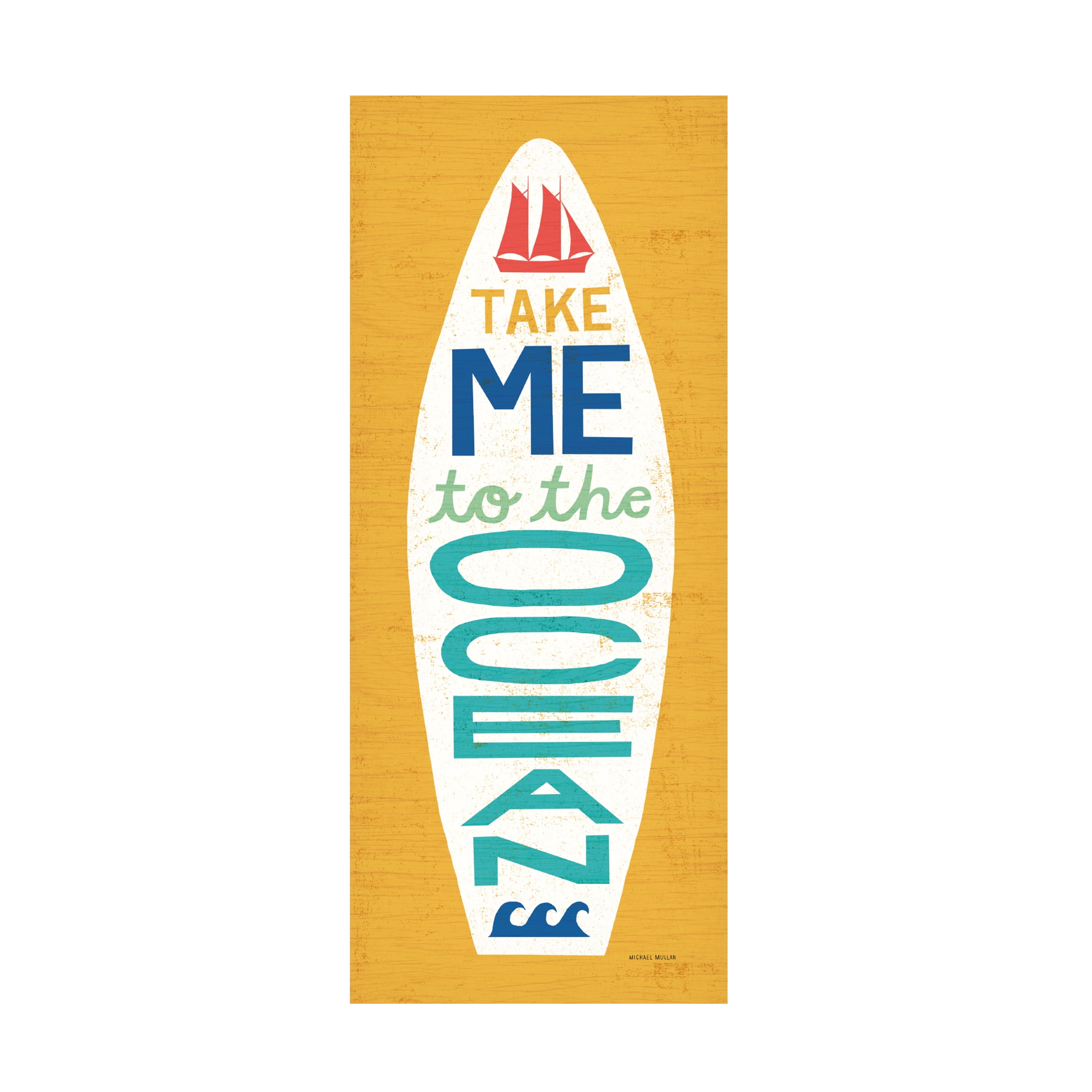 Trademark Fine Art 'Beach Bums Surf Board IV' Canvas Art by Michael Mullan