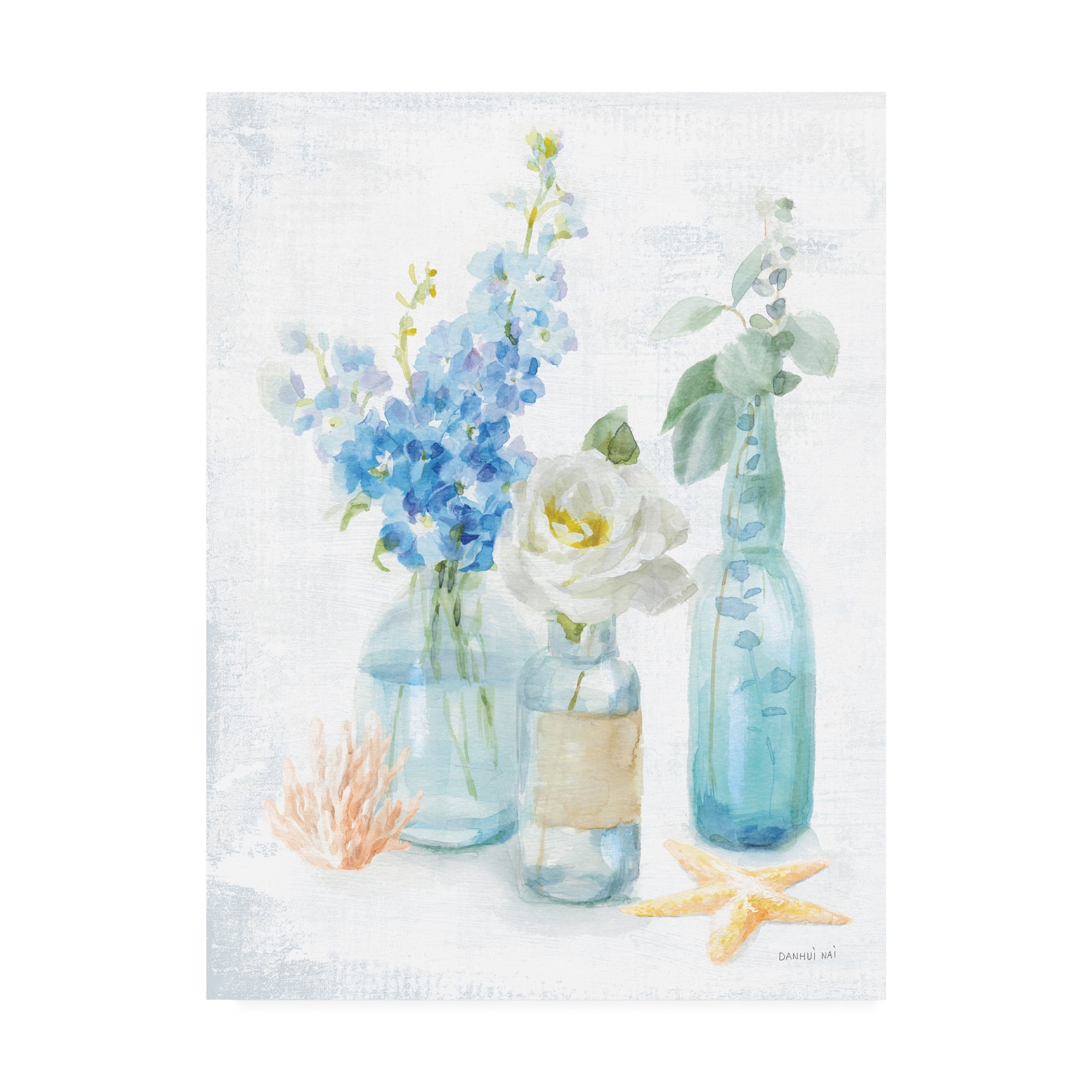 Trademark Fine Art 'Beach Cottage Florals II' Canvas Art by Danhui Nai