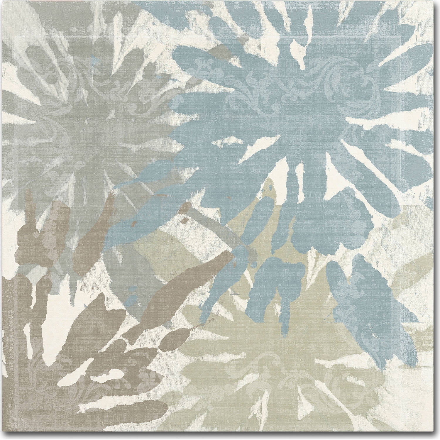 Abstract Blue and Tan Tie-Dye Canvas Art
