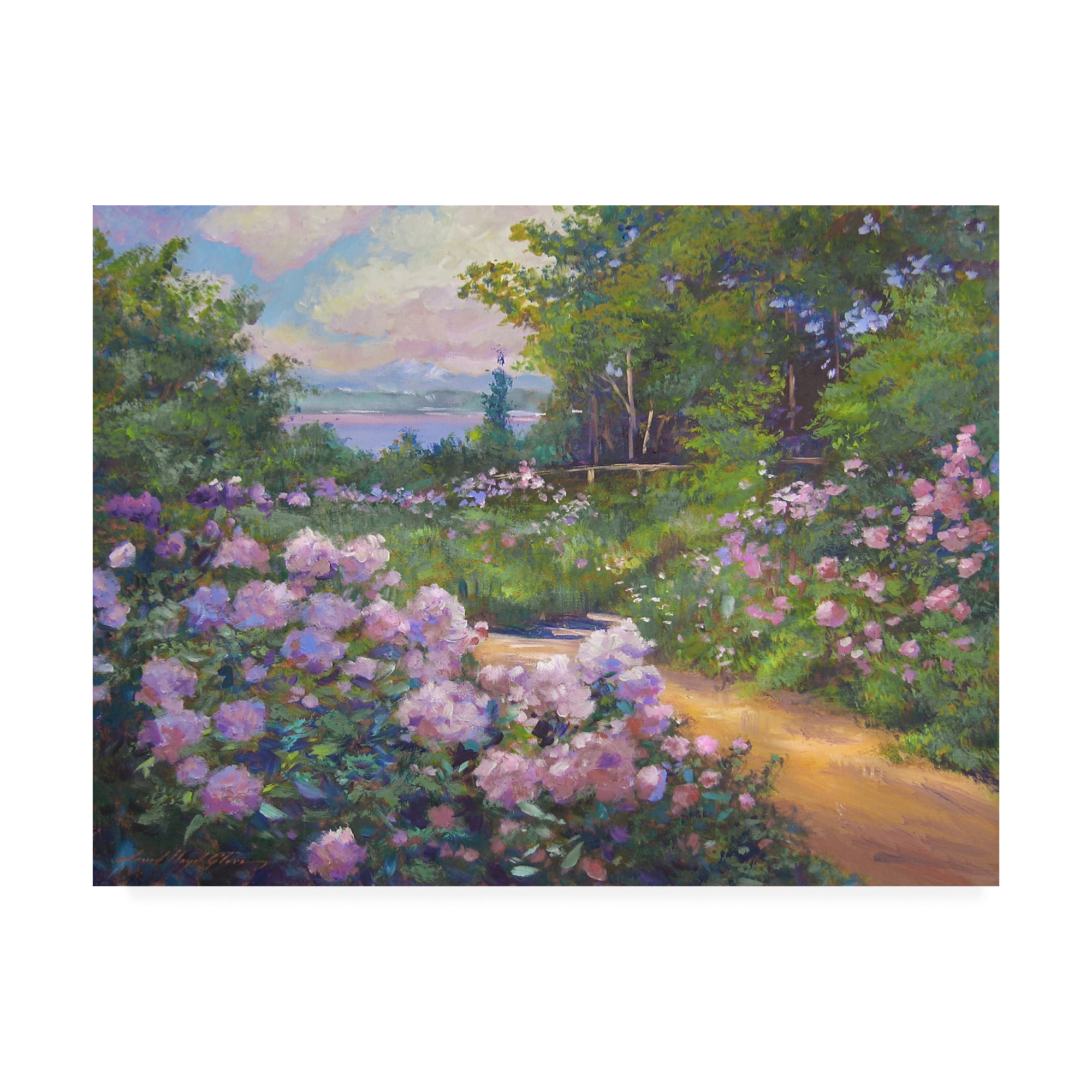 David Lloyd Glover Landscape Canvas Art in Pink and Green